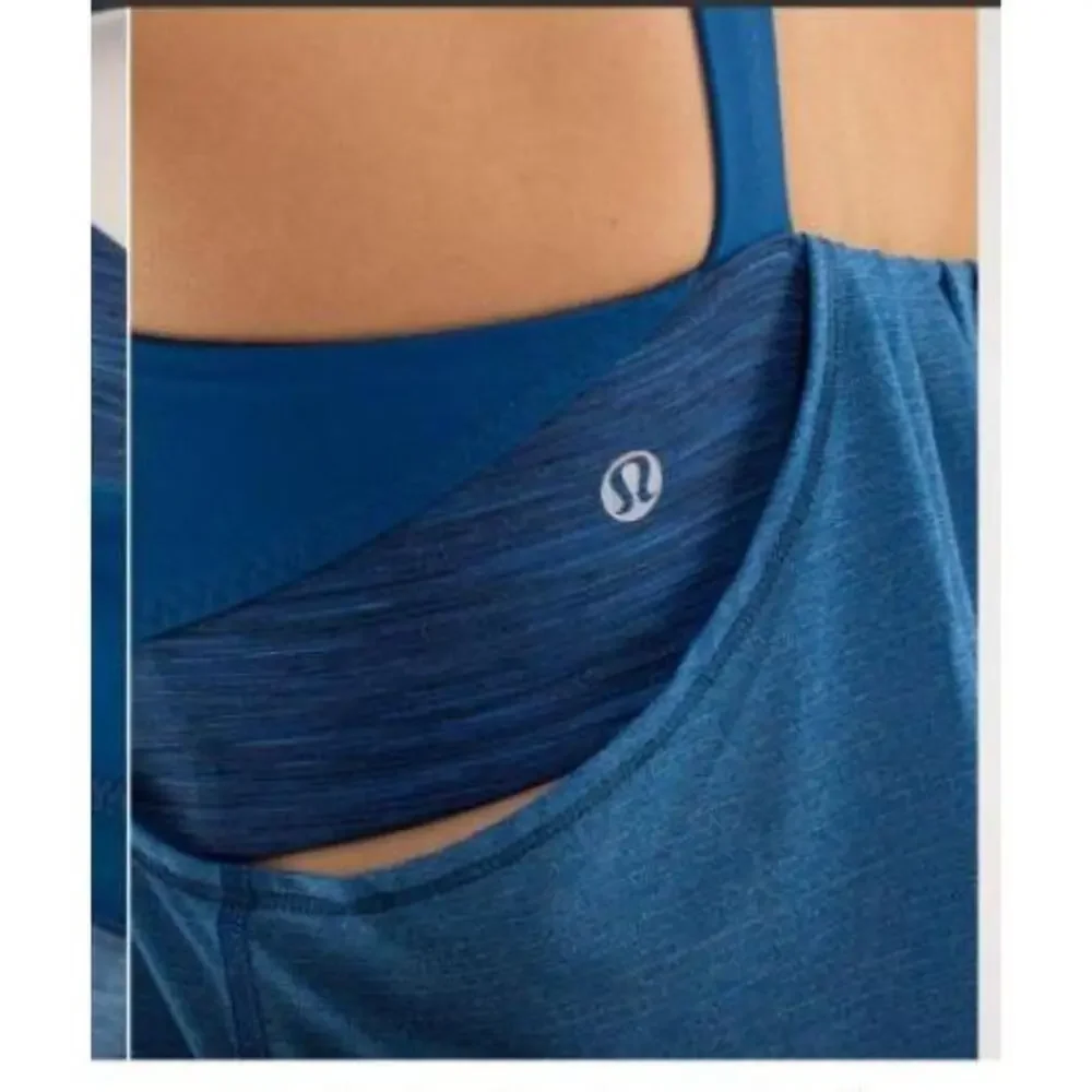 Lululemon Top Womens Eight Limitless Blue Ruched Empire Athletic Tank